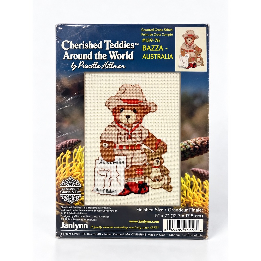 Janlynn Cherished Teddies Bazza Australia Cross Stitch Kit 139-76
